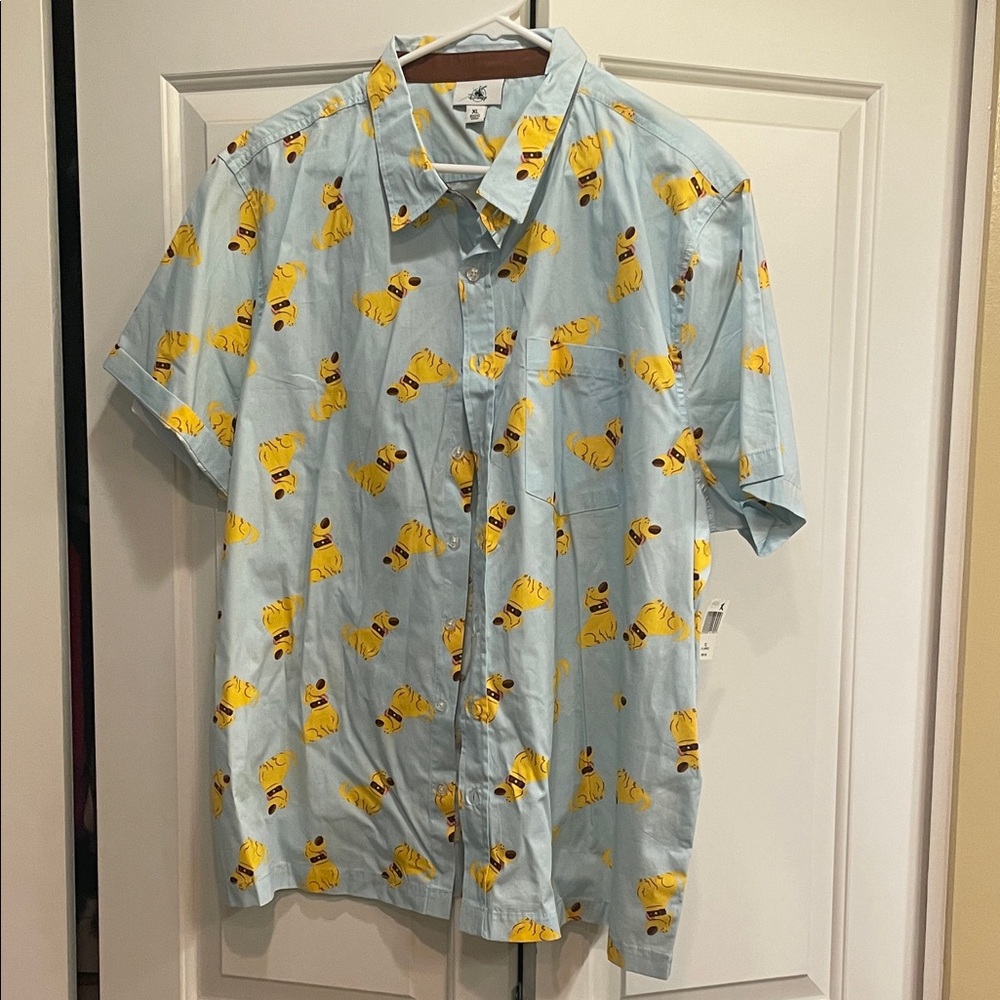 Doug from Up movie, Men’s Shirt with Yellow dog Print